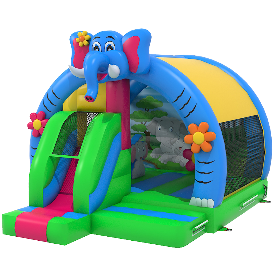 Arch Midi 3D Elephant Bouncy Castle With Obstacles