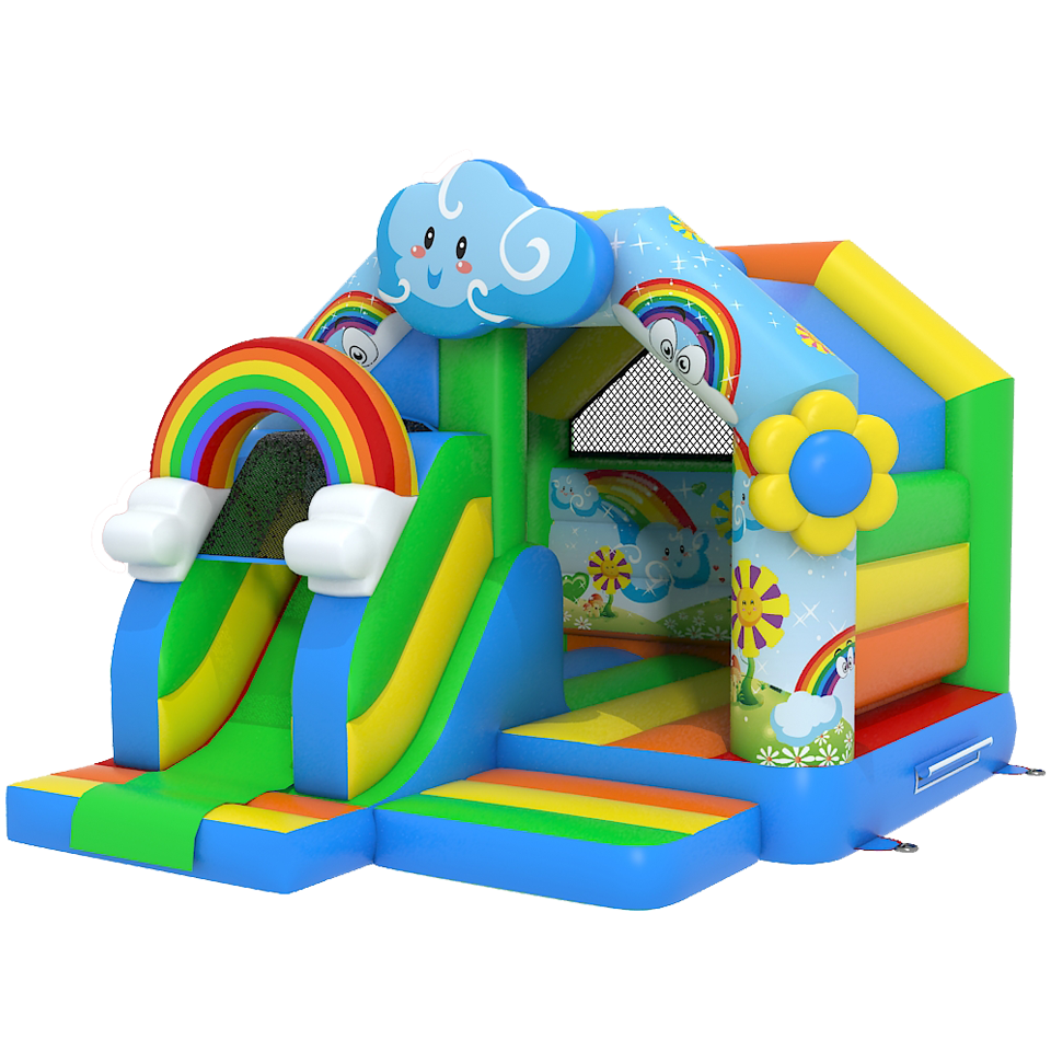 Combo Mini Château Gonflable 3D Arc-en-ciel